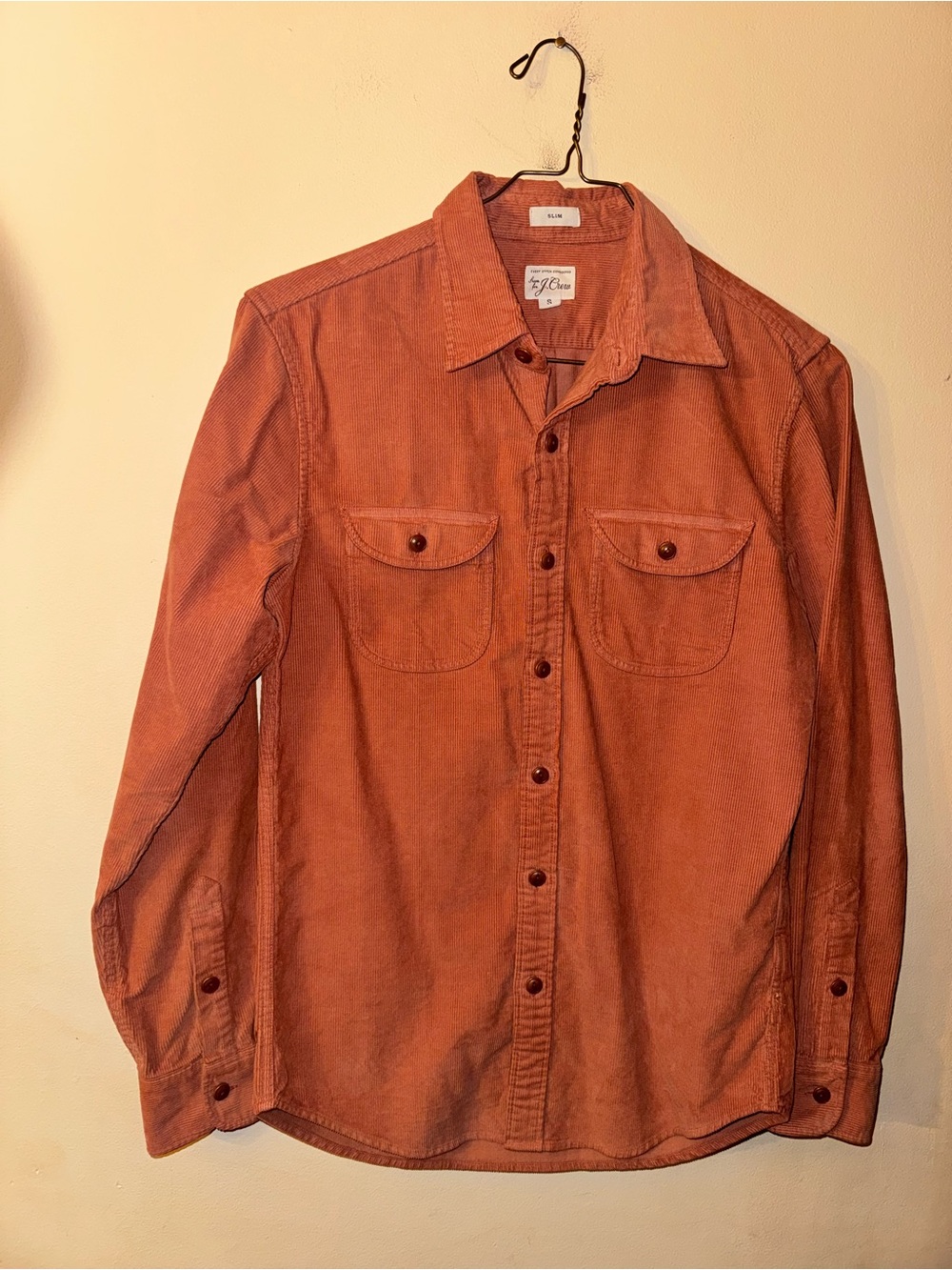 J Crew Men’s Corduroy Shirt, Slim Small